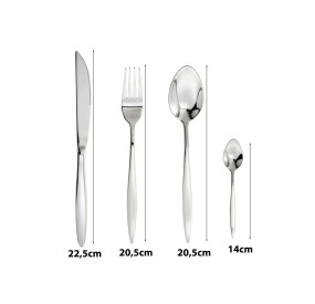 BRANDANI POLISHED STAINLESS STEEL STRETCH CUTLERY SET 24PCS