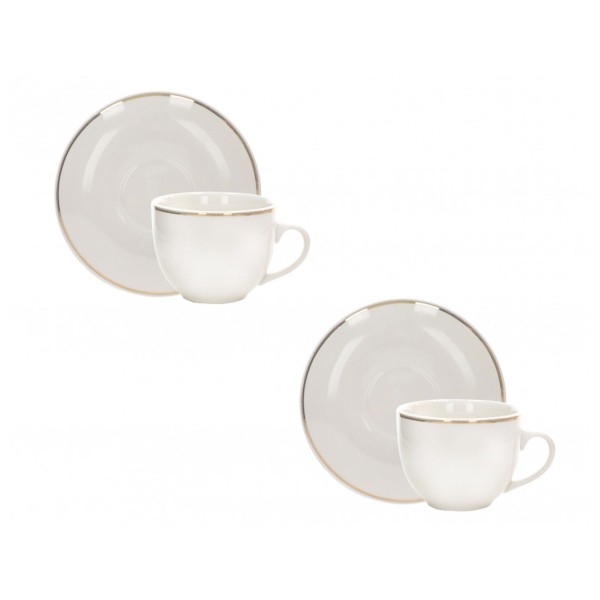 SET 2PCS BRANDANI PUNTO ORO PORCELAIN TEA CUPS