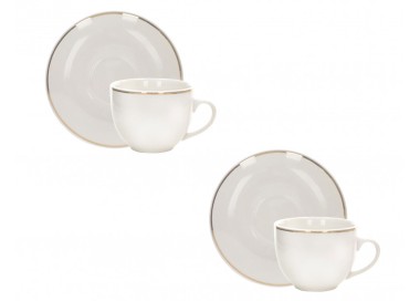 SET 2PCS BRANDANI PUNTO ORO PORCELAIN TEA CUPS