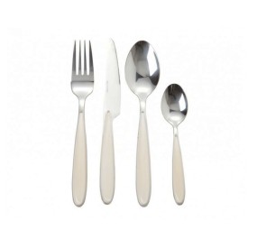 SET 16PZ POSATE AVORIO ACCIAIO INOX LUCIDO BRANDANI