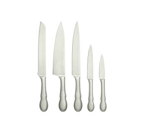 5PC SET OF ANTIQUE FLAVOR STAINLESS STEEL KITCHEN KNIVES BRANDANI