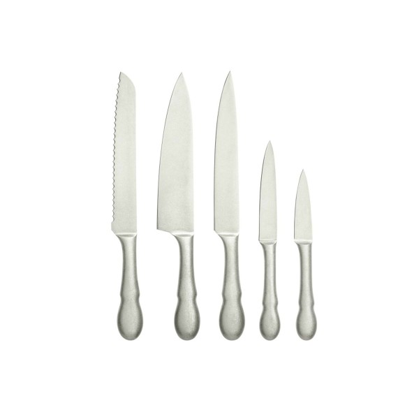 5PC SET OF ANTIQUE FLAVOR STAINLESS STEEL KITCHEN KNIVES BRANDANI