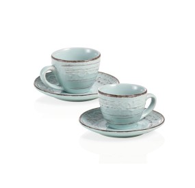 SET 2PZ TAZZINE CAFFE' SERENDIPITY TURCHESE BRANDANI