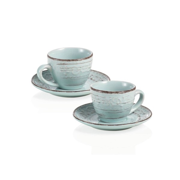 SET 2PZ TAZZINE CAFFE' SERENDIPITY TURCHESE BRANDANI