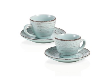 SET 2PZ TAZZINE CAFFE' SERENDIPITY TURCHESE BRANDANI