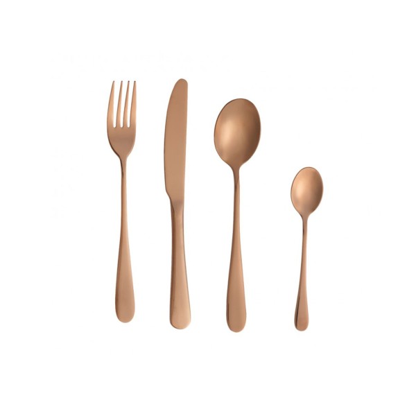 SET 16PZ POSATE SOTTOBOSCO ROSE GOLD ACCIAIO INOX BRANDANI