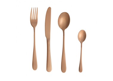 SET 16PZ POSATE SOTTOBOSCO ROSE GOLD ACCIAIO INOX BRANDANI