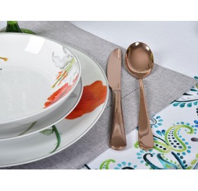 SET 16PZ POSATE SOTTOBOSCO ROSE GOLD ACCIAIO INOX BRANDANI