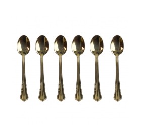 SET 6PCS GOLD SWEET COFFEE SPOON MOKA IMPERIAL BRANDANI