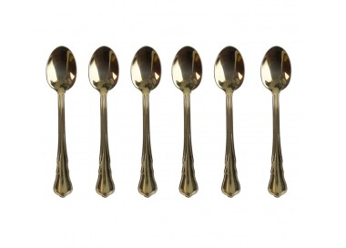 SET 6PCS GOLD SWEET COFFEE SPOON MOKA IMPERIAL BRANDANI