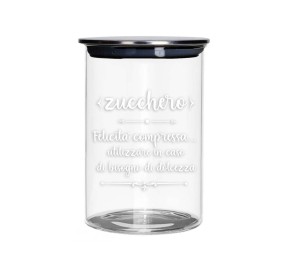 GLASS SUGAR JAR WITH METAL CAP BRANDANI