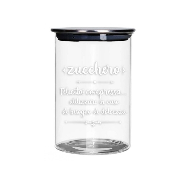 GLASS SUGAR JAR WITH METAL CAP BRANDANI