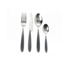 SET 16PZ POSATE GRAY ACCIAIO INOX LUCIDO BRANDANI