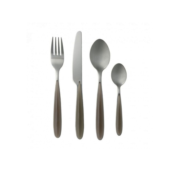 BRANDANI SET 16PC TAUPE POLISHED STAINLESS STEEL CUTLERY