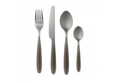 BRANDANI SET 16PC TAUPE POLISHED STAINLESS STEEL CUTLERY