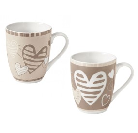 SET 2 PCS BRANDANI PORCELAIN HEARTBEAT MUGS