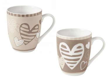 SET 2 PCS BRANDANI PORCELAIN HEARTBEAT MUGS