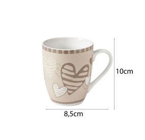 SET 2 PCS BRANDANI PORCELAIN HEARTBEAT MUGS