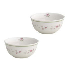 SET 2PCS PINK GRANNY BOWLS IN PORCELAIN BRANDANI