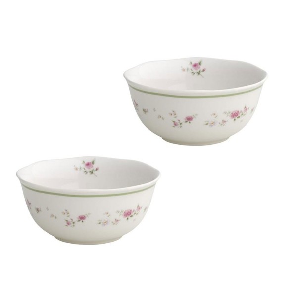 SET 2PCS PINK GRANNY BOWLS IN PORCELAIN BRANDANI