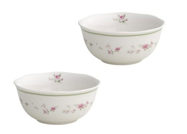 SET 2PCS PINK GRANNY BOWLS IN PORCELAIN BRANDANI