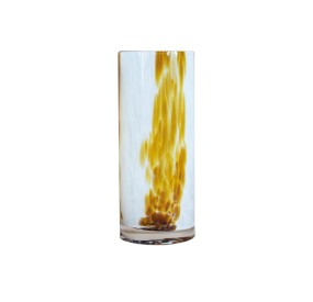 WHITE DORIC VASE \ AMBER BRANDANI 12x30cm