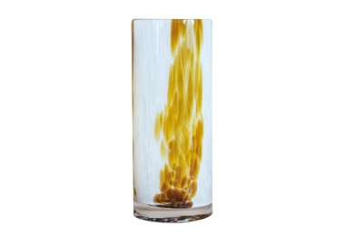 WHITE DORIC VASE \ AMBER BRANDANI 12x30cm