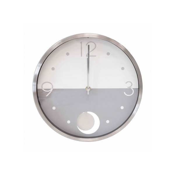 SILVER SPLIT WALL CLOCK WITH BRANDANI PENDULUM