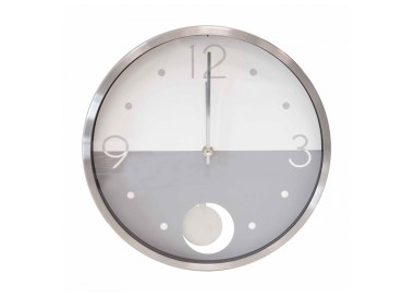 SILVER SPLIT WALL CLOCK WITH BRANDANI PENDULUM