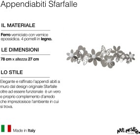 APPENDIABITI 4 GANCI FARFALLE ARTI&MESTIERI