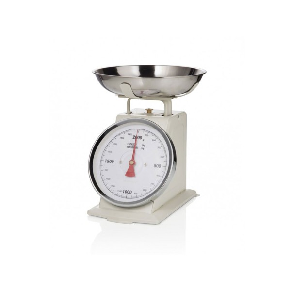 ANALOG IVORY KITCHEN SCALE 2KG STAINLESS STEEL BRANDANI