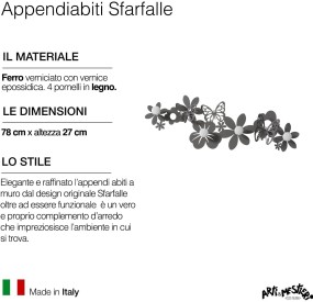 APPENDIABITI 4 GANCI FARFALLE ARTI&MESTIERI