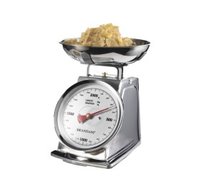 ANALOGUE KITCHEN SCALE CHROME 2KG STAINLESS STEEL BRANDANI