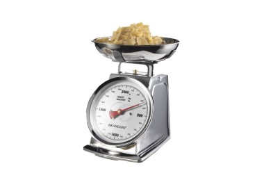 ANALOGUE KITCHEN SCALE CHROME 2KG STAINLESS STEEL BRANDANI