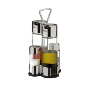 SET 4PZ CONDIMENTO ACCIAIO INOX TESCOMA