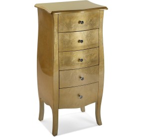 CAGLIARI CHEST OF 5 DRAWERS GOLD 48x36CM H100CM VERSA