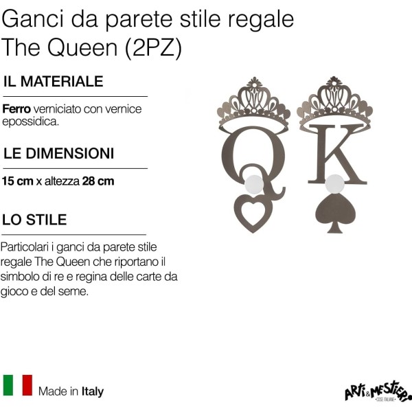 SET 2 GANCI APPENDIABITI THE QUEEN ARTI&MESTIERI