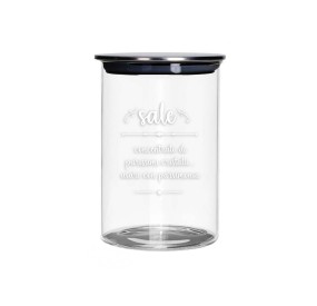 GLASS SALT JAR WITH METAL CAP BRANDANI