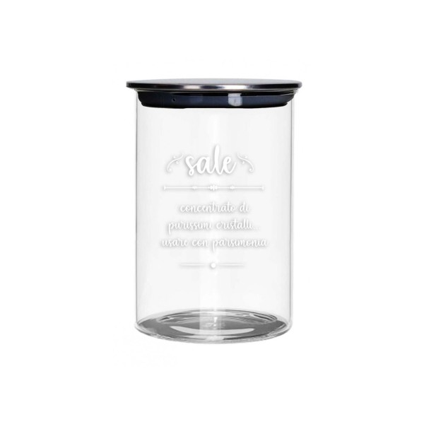 GLASS SALT JAR WITH METAL CAP BRANDANI