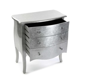 CAGLIARI SILVER CHEST OF 3 DRAWERS 72x38xH76 VERSA