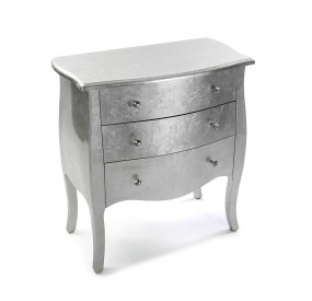 CAGLIARI SILVER CHEST OF 3 DRAWERS 72x38xH76 VERSA