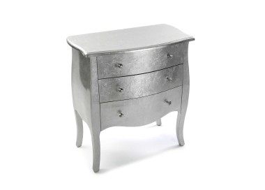 CAGLIARI SILVER CHEST OF 3 DRAWERS 72x38xH76 VERSA