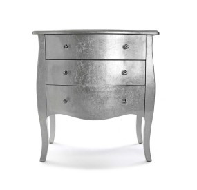 CAGLIARI SILVER CHEST OF 3 DRAWERS 72x38xH76 VERSA