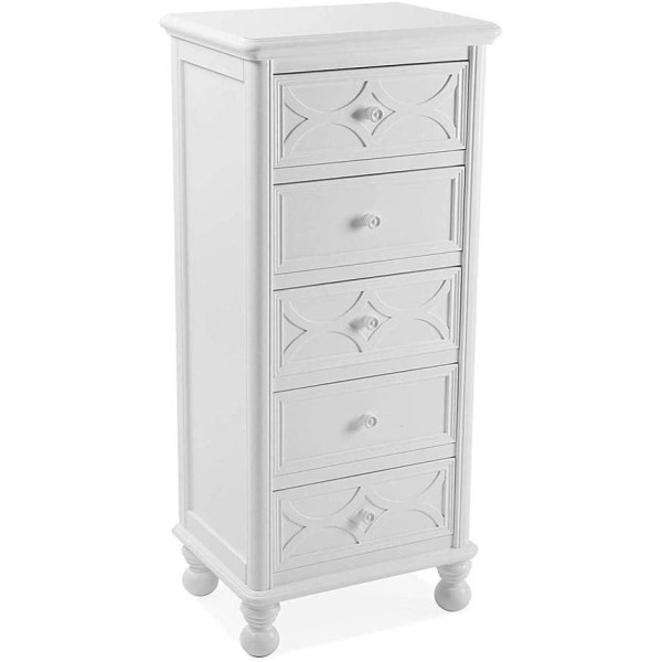 CABINET 5 DRAWERS WHITE WOOD 48x35xH107 VERSA