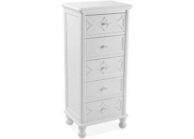 CABINET 5 DRAWERS WHITE WOOD 48x35xH107 VERSA