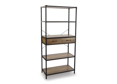 MOBILE SHELF WITH VERSA BROWN WOOD DRAWERS