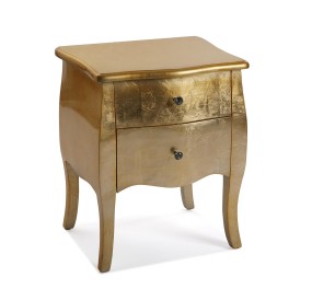 CAGLIARI WOOD GOLD DRAWER BEDSIDE TABLE 50x39 H60 VERSA