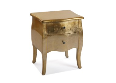 CAGLIARI WOOD GOLD DRAWER BEDSIDE TABLE 50x39 H60 VERSA