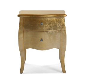 CAGLIARI WOOD GOLD DRAWER BEDSIDE TABLE 50x39 H60 VERSA