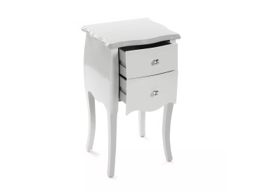 VERSA CAGLIARI WHITE WOOD BEDSIDE CHEST OF DRAWERS 40X35 H71